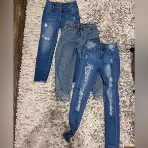 3 pairs ladies teen jeans sz 6/small